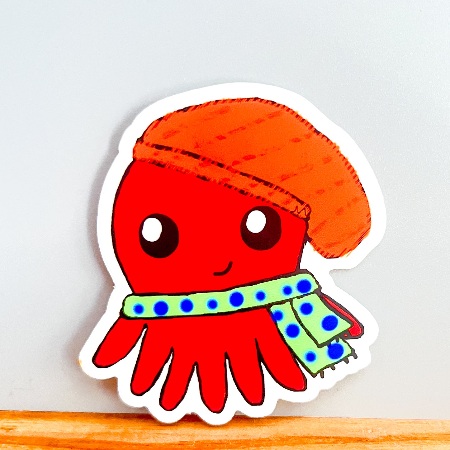 Oval The Overwhelmed Octopus Sticker