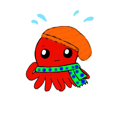 Oval The Overwhelmed Octopus Sticker