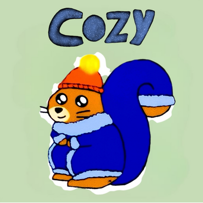 Bundles the Cozy Squirrel Sticker