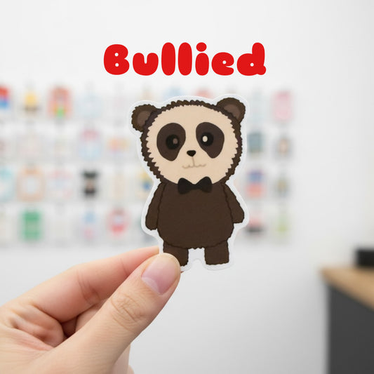Cocoa - The dejected Spectacled Bear with Heterochromia Sticker