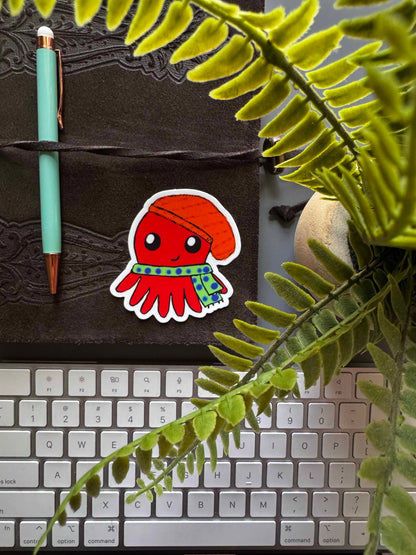 Oval The Overwhelmed Octopus Sticker