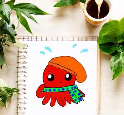 Oval The Overwhelmed Octopus Sticker