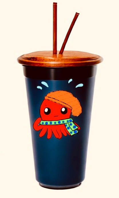 Oval The Overwhelmed Octopus Sticker