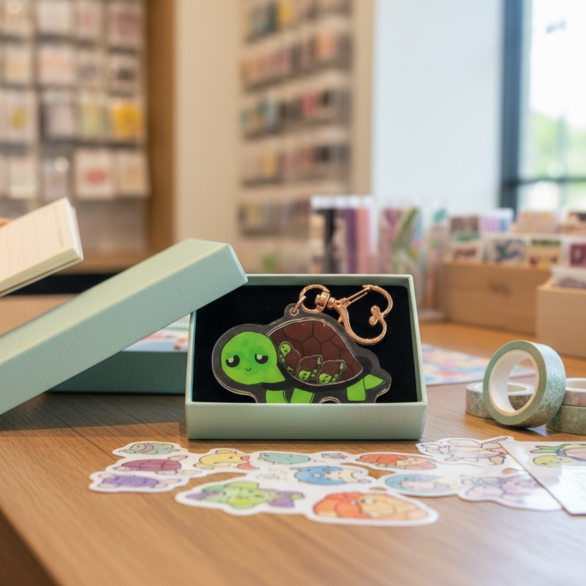 Siloh the Turtle emotion story shaker keychain for kids | Safe Space Oasis