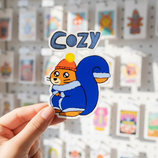 Bundles the Cozy Squirrel Sticker