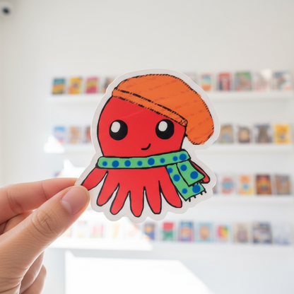 Oval The Overwhelmed Octopus Sticker