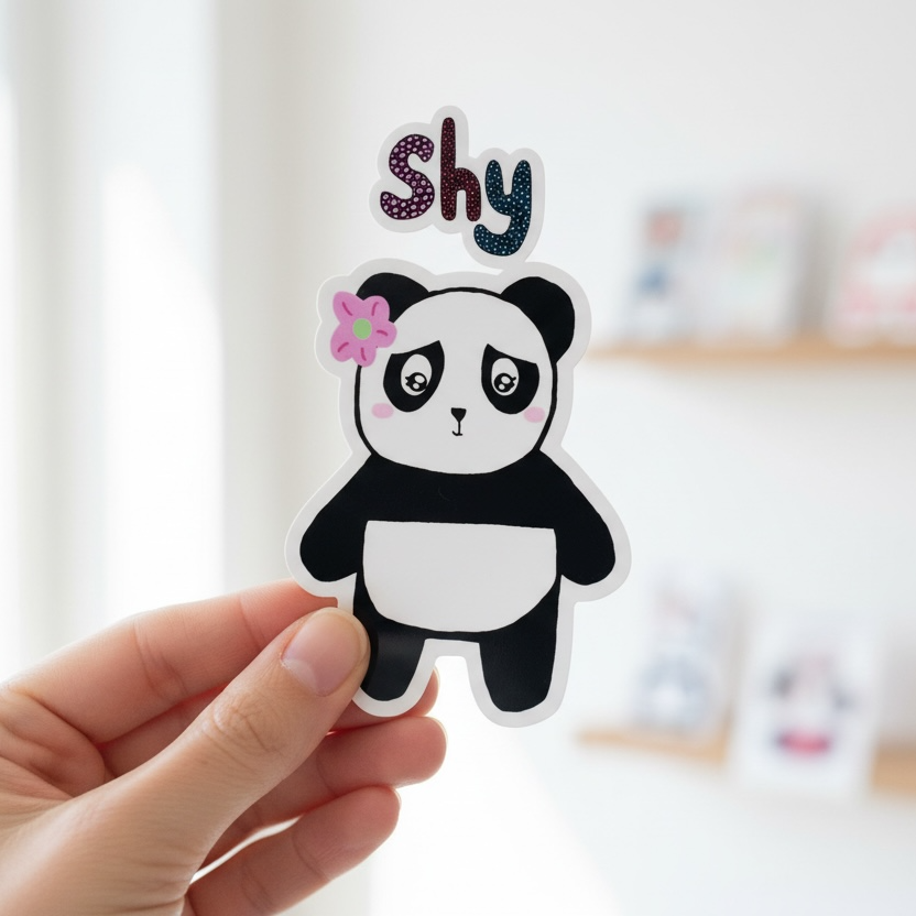 Mae The Shy Panda Sticker